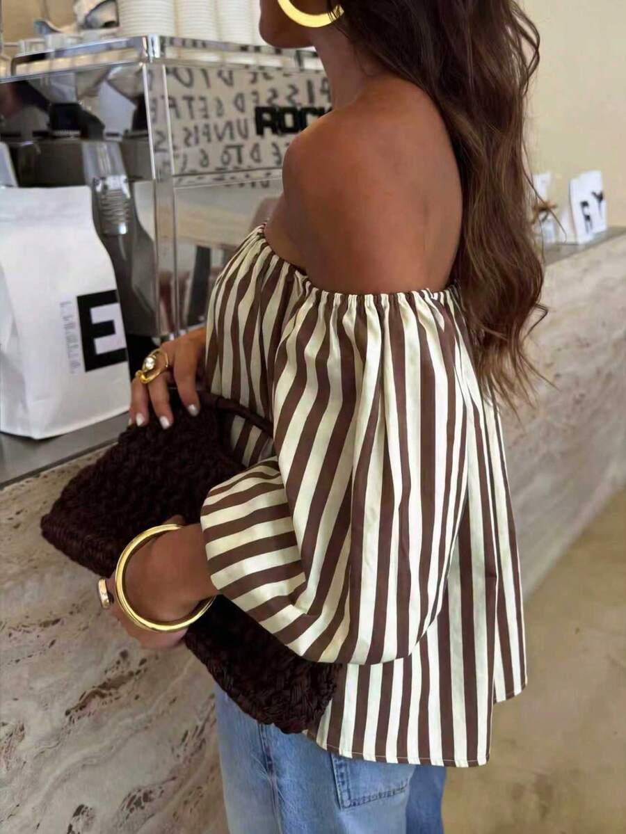 Serelle | Casual off-shoulder blouse met pofmouwen