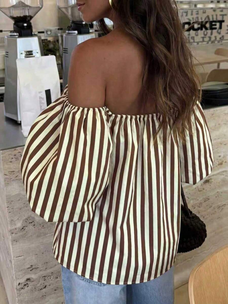 Serelle | Casual off-shoulder blouse met pofmouwen