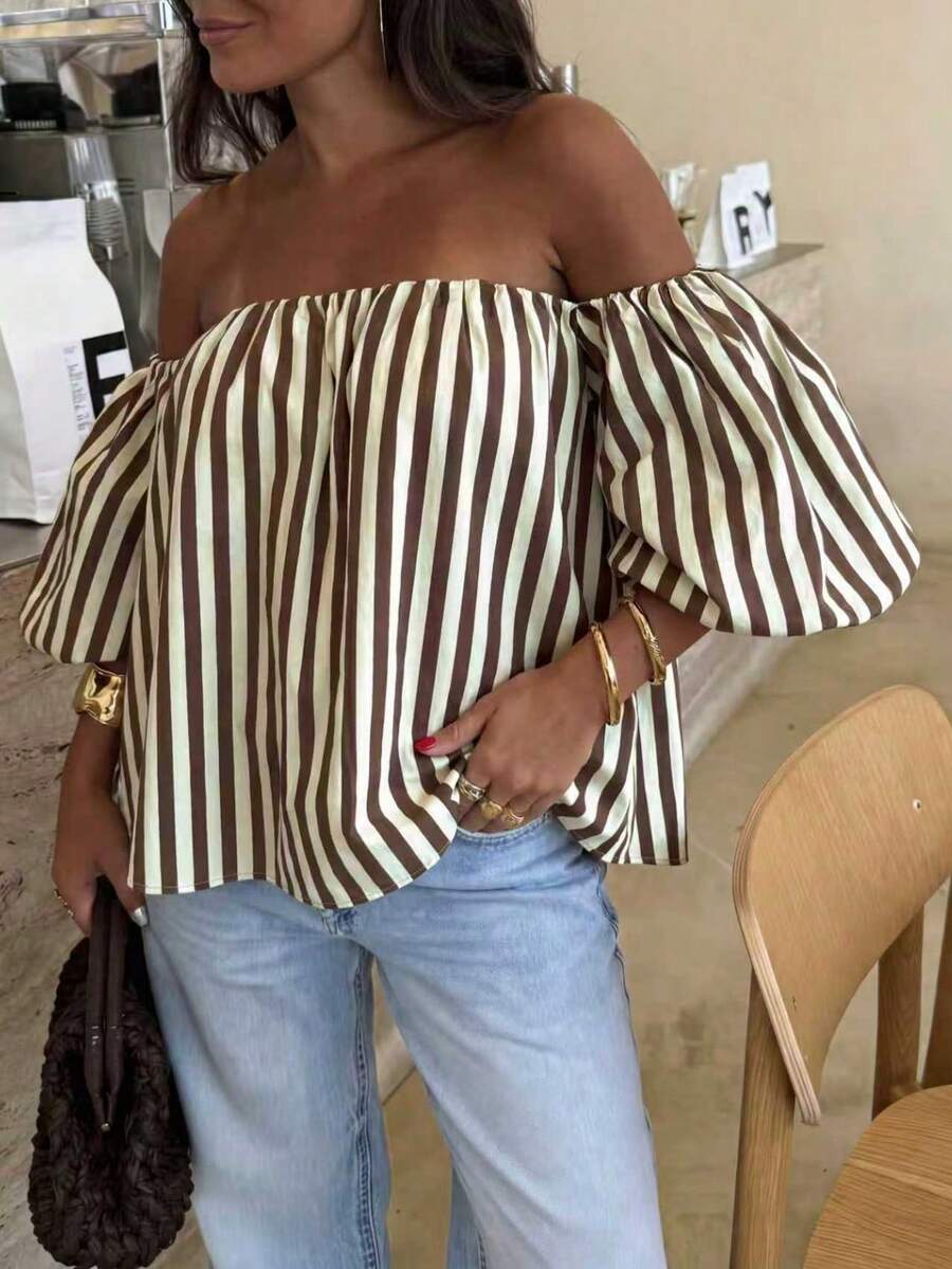 Serelle | Casual off-shoulder blouse met pofmouwen