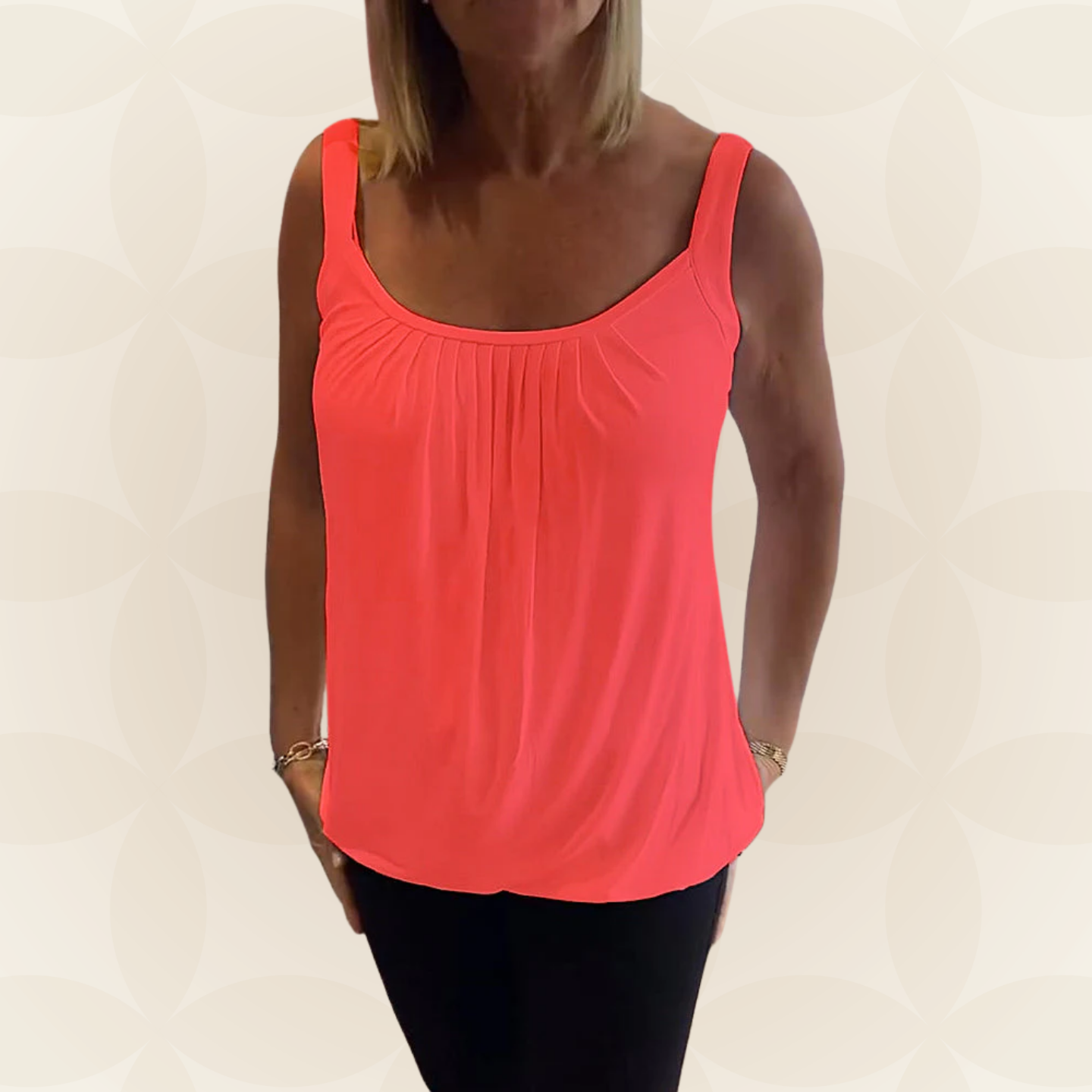 Lies | Geplooide echte relaxte mouwloze top