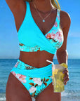 Bikini - Contrasterende Bloemenprint en Opening