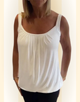 Elvyra | Geplooide echte relaxte mouwloze top