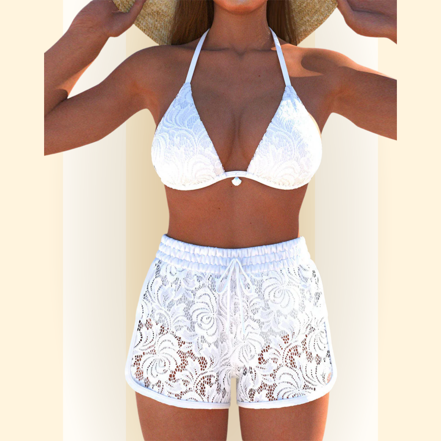 Nicoletta | Elegante Effen Kanten Bikiniset