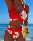 Bikini - Contrasterende Bloemenprint en Opening
