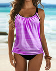 Fabiola | Effen tankini met subtiele panterprint