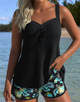 Lana - Gestreepte tankini met strandshort in twee delen