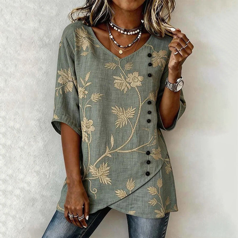 Vintage Bloemenprint Blouse
