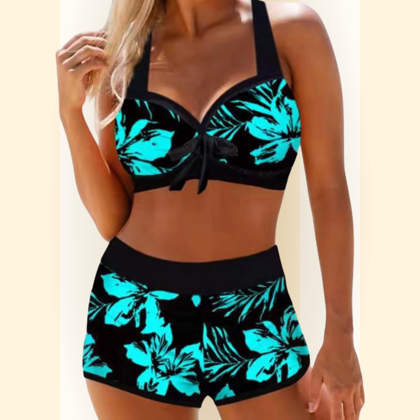 Vittoria | Hoge Taille Badpak met Bloemenprint