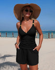 Harper - Gerimpeld tankini set met zakken