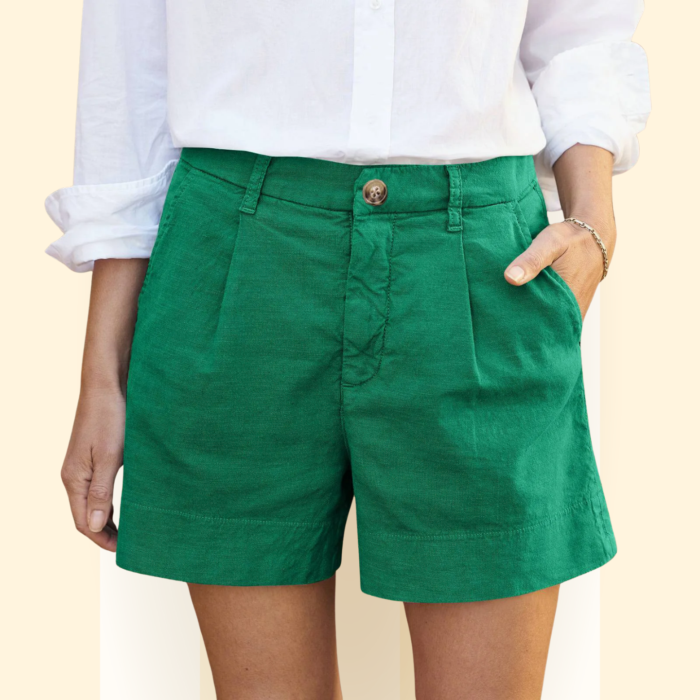 Ilaria | Zomer shorts met Hoge Taille en Zakken