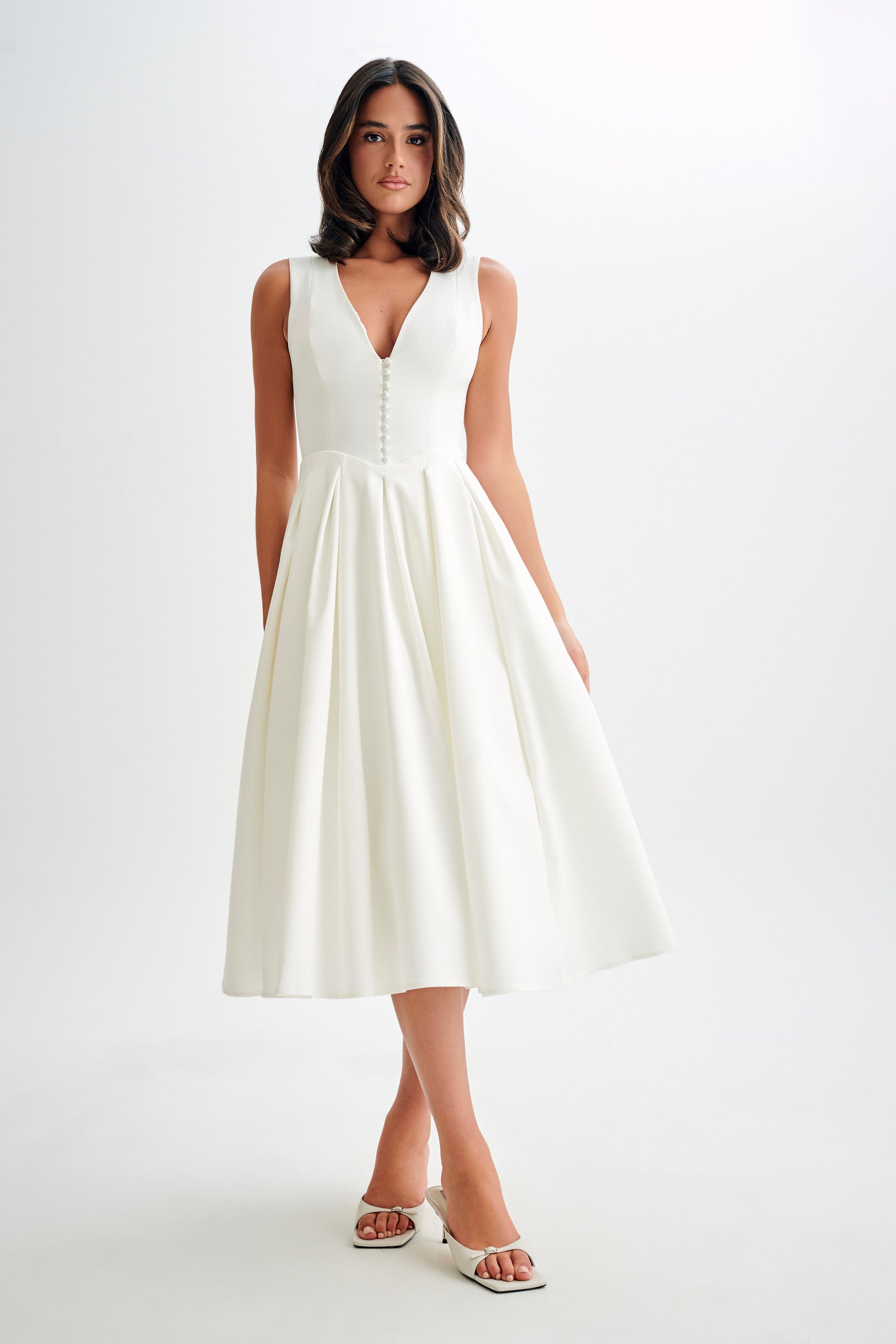 CHRISTINE | Mouwloze Midi Jurk