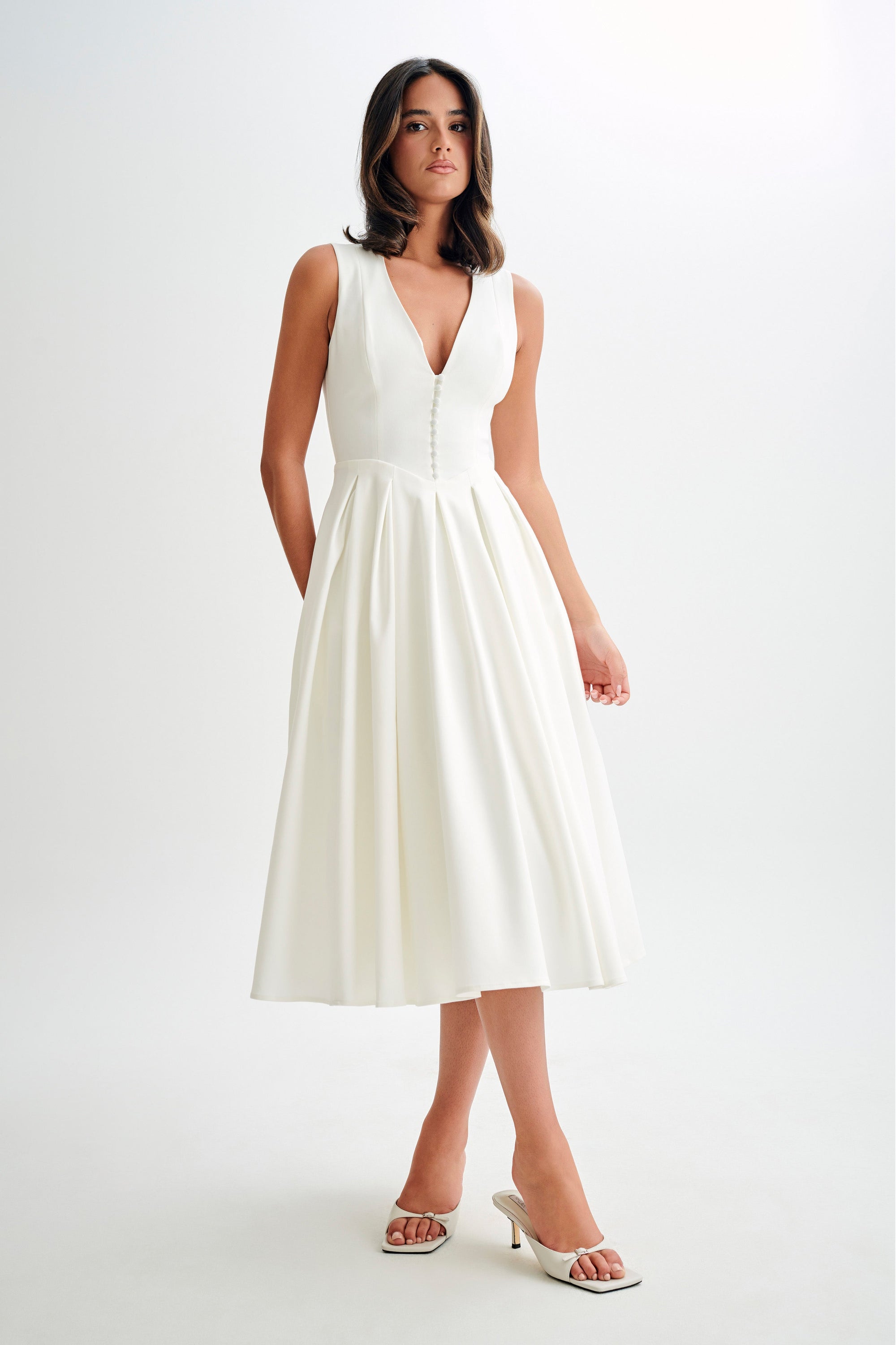CHRISTINE | Mouwloze Midi Jurk