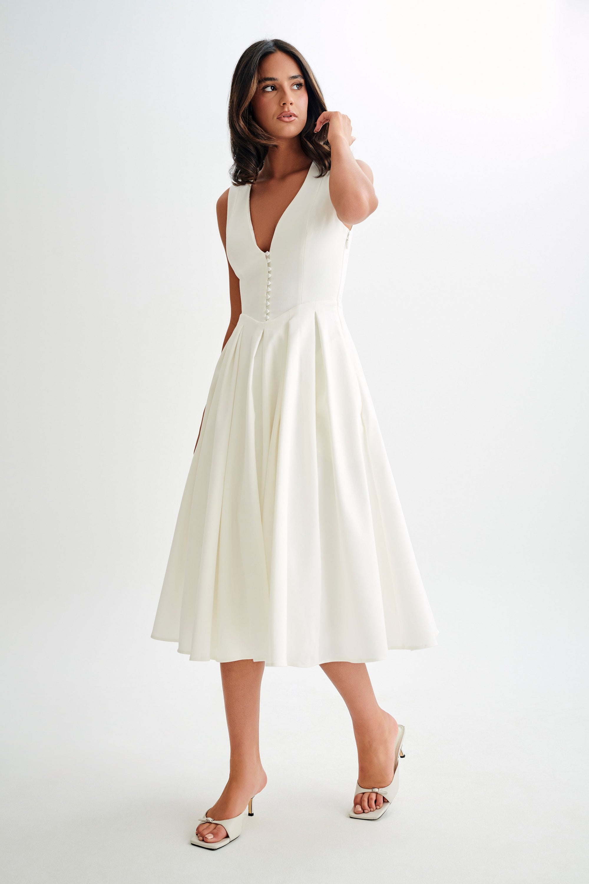 CHRISTINE | Mouwloze Midi Jurk