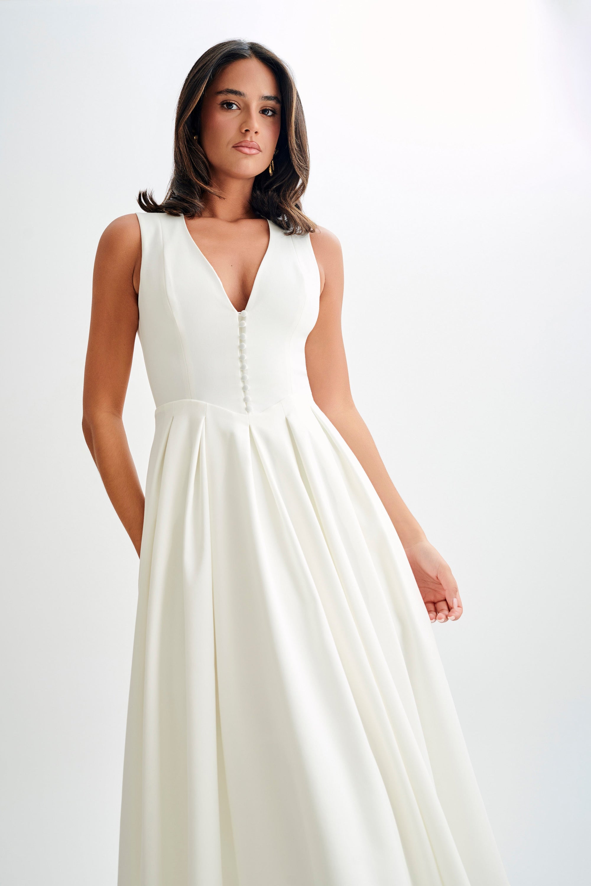 CHRISTINE | Mouwloze Midi Jurk