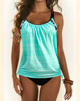 Fabiola | Effen tankini met subtiele panterprint