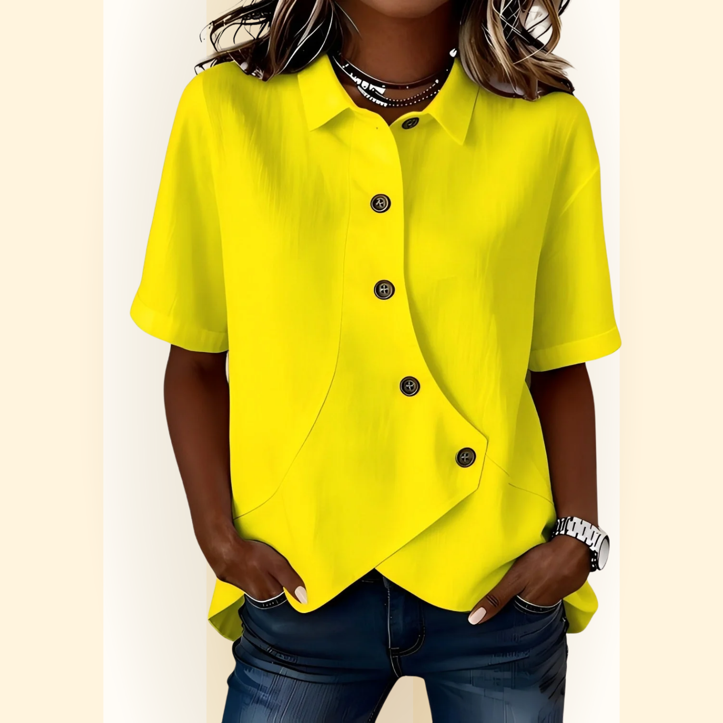 Amelisse | Blouse met schuine knopen
