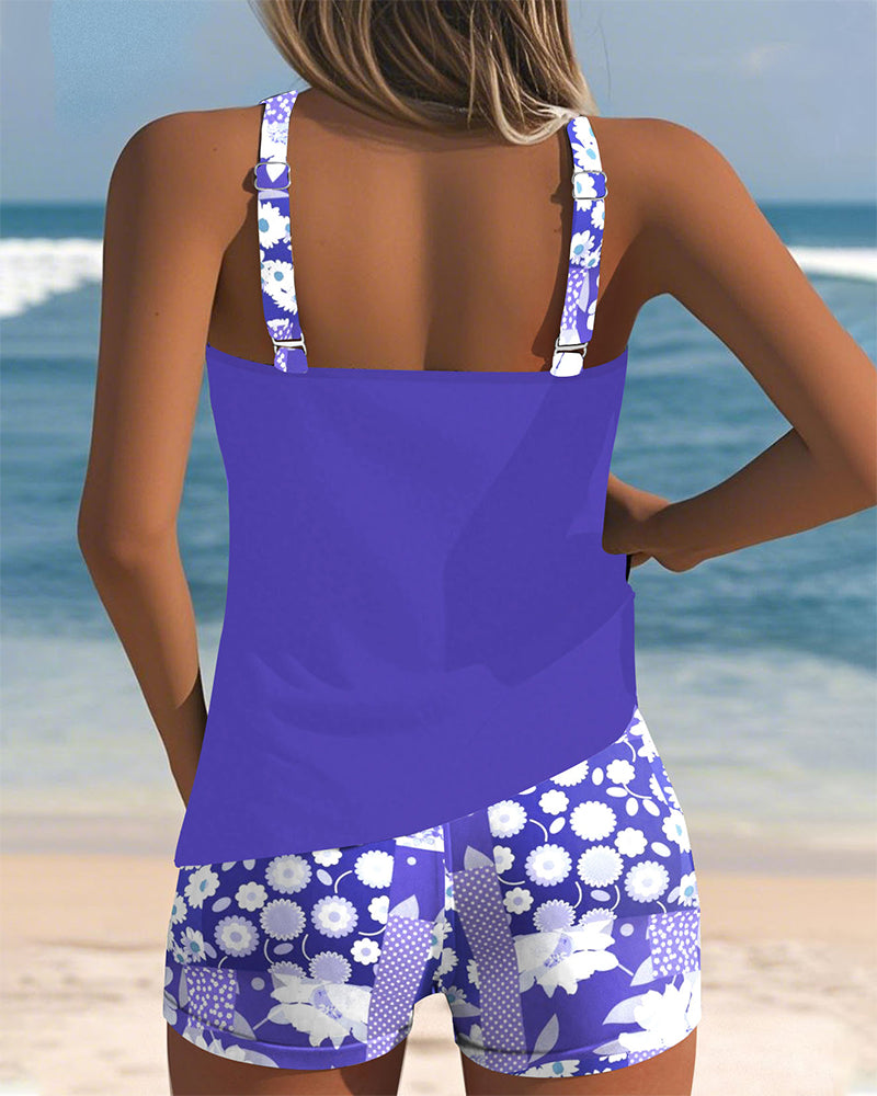 Tiziana | Modieuze Badpak Setje - Ademend tanktop en short voor stranddagen