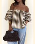 Serelle | Casual off-shoulder blouse met pofmouwen