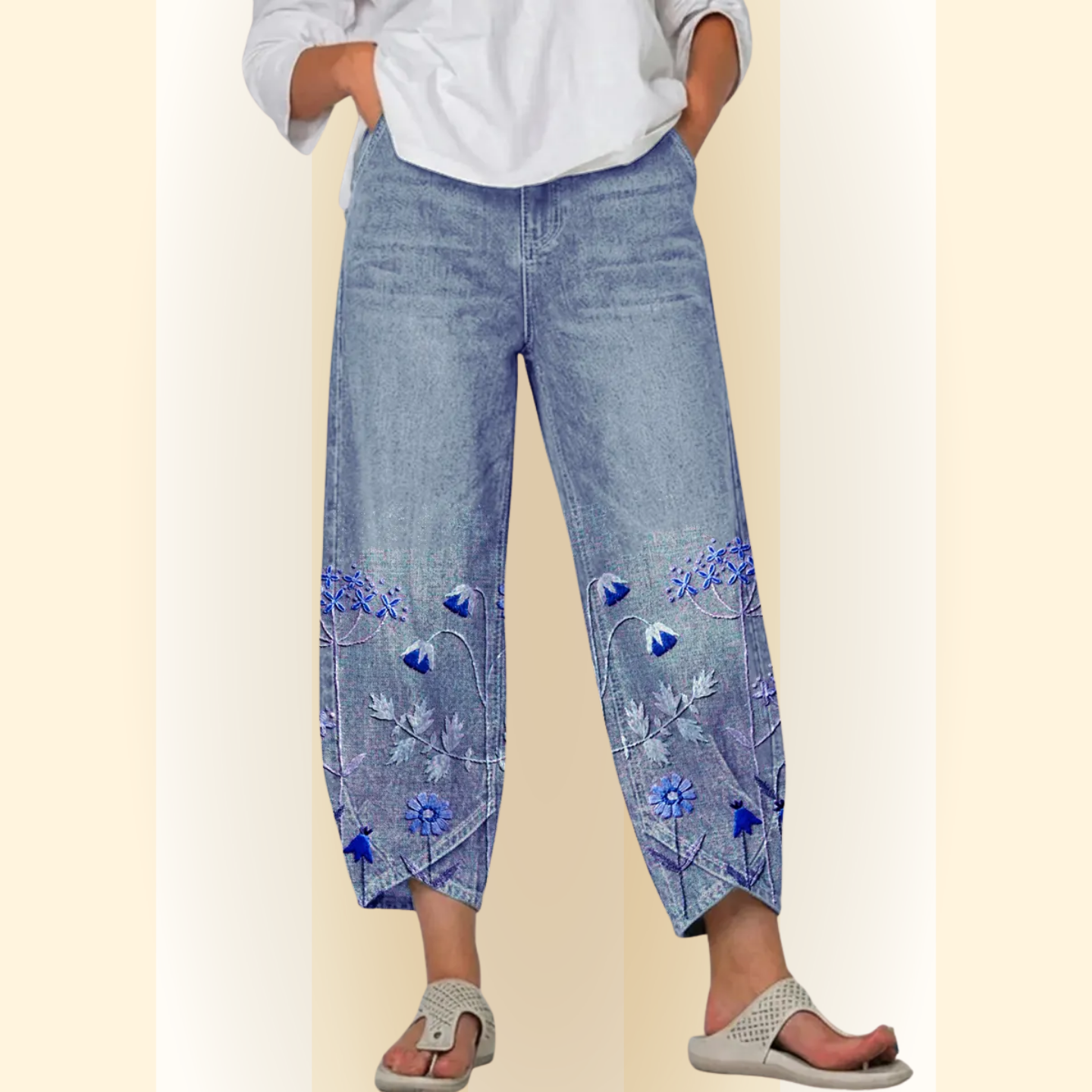 Vesna | Casual Geborduurde Broek