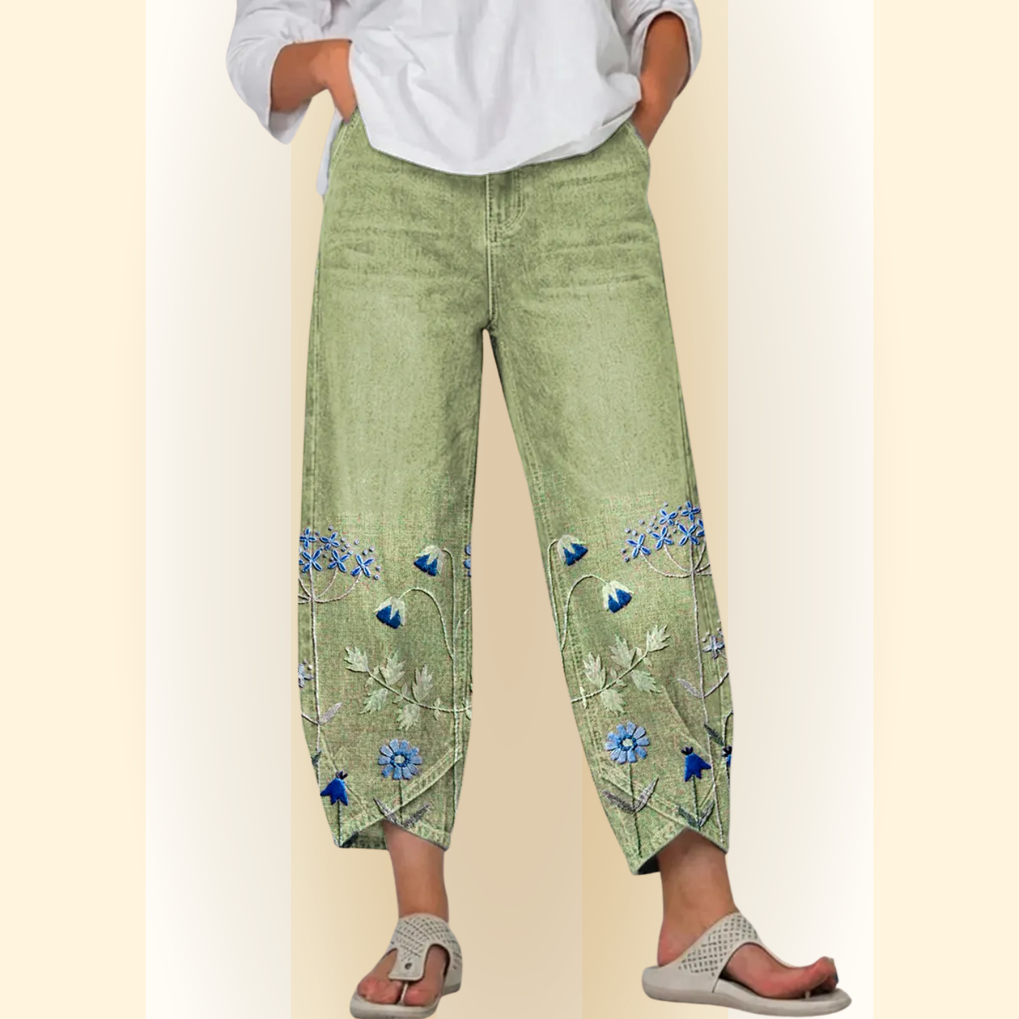 Vesna | Casual Geborduurde Broek