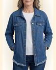 Zafelle | Casual denimjas met robuuste details en fijne pasvorm