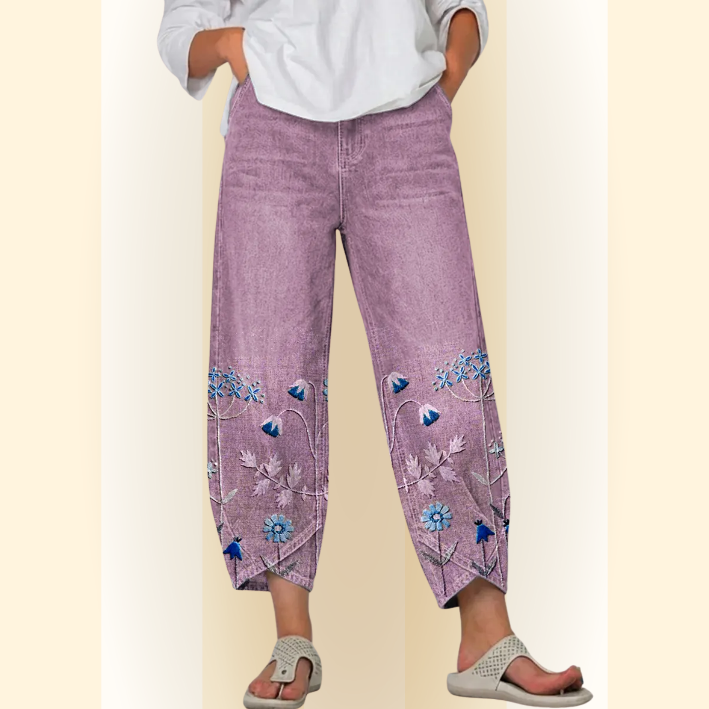 Vesna | Casual Geborduurde Broek