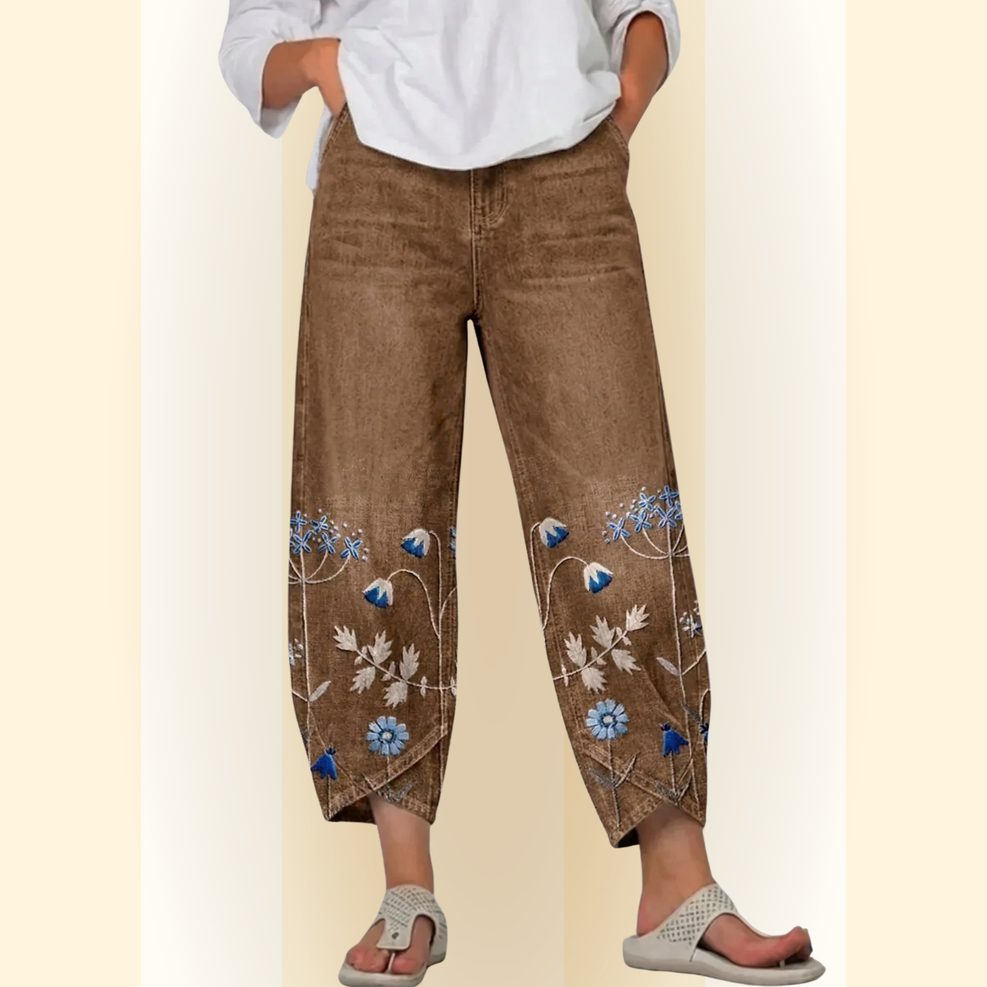 Vesna | Casual Geborduurde Broek