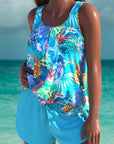 Trudy - Marine Tankini Set met Buikcontrole