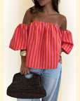 Serelle | Casual off-shoulder blouse met pofmouwen