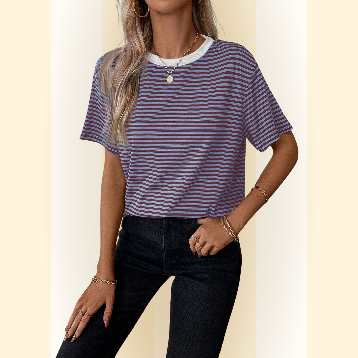 Virella | Regular Fit Casual T-shirt met Strepen