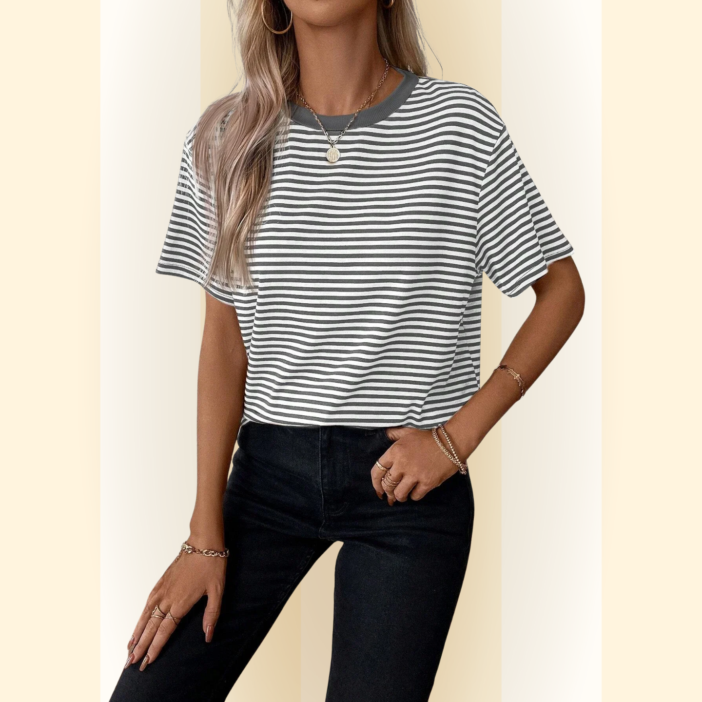 Virella | Regular Fit Casual T-shirt met Strepen