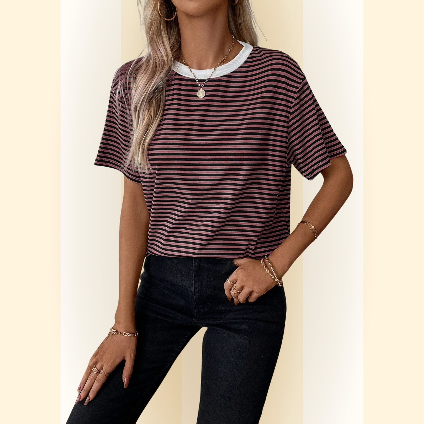 Virella | Regular Fit Casual T-shirt met Strepen