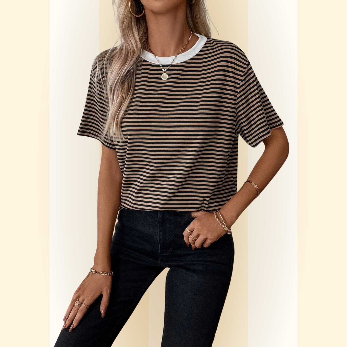 Virella | Regular Fit Casual T-shirt met Strepen