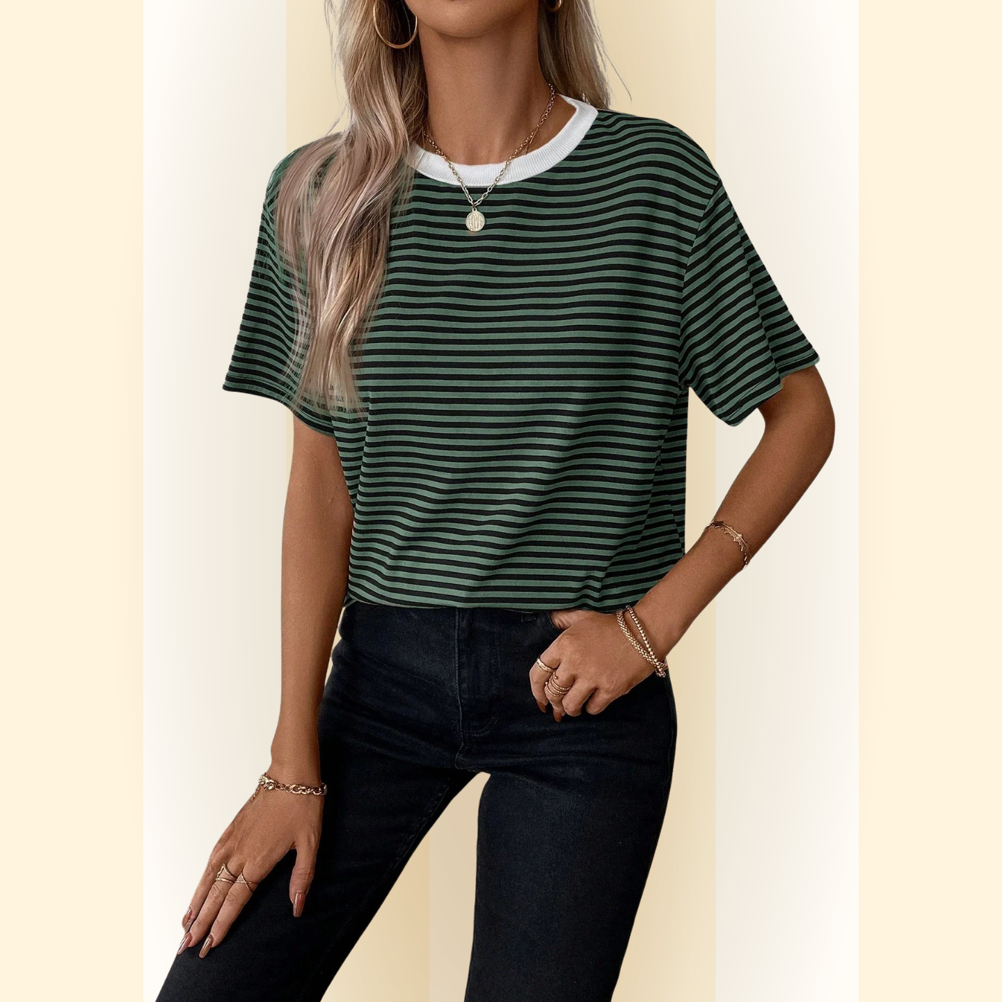 Virella | Regular Fit Casual T-shirt met Strepen