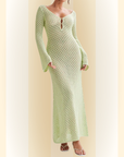 Dafne | Strand Cover-up met Diepe V-hals en Lange Mouwen