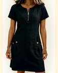 Fabiana | Comfort Jurk met Rits en Zakken