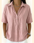 Serafina - Blouse met kraag en knoopdetail