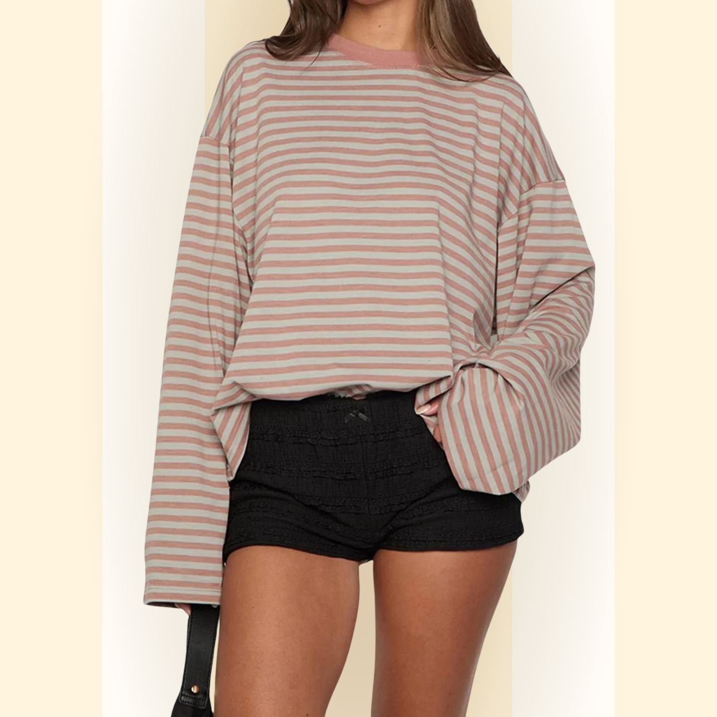 Zavira | Gestreept oversized sweatshirt met lange mouwen