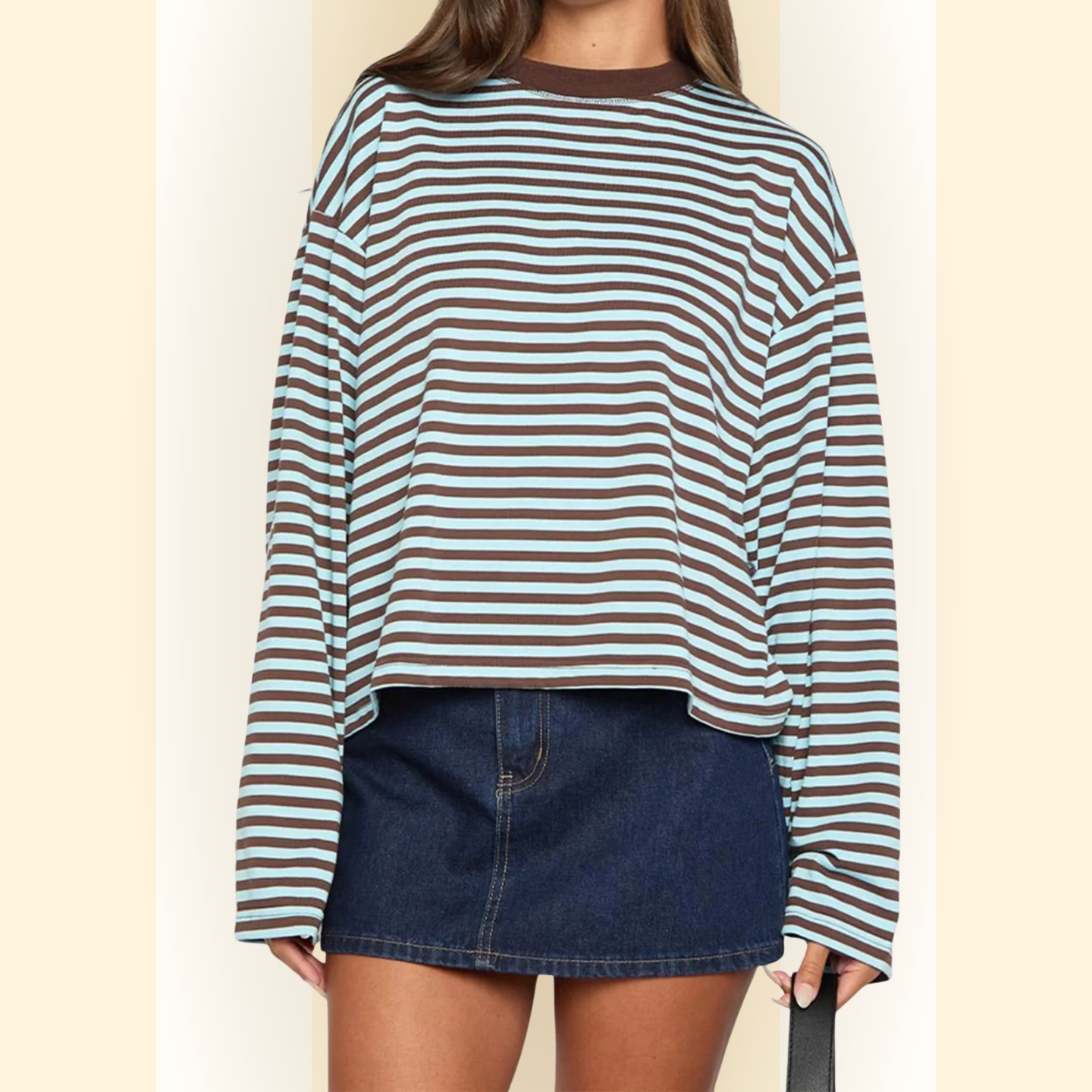 Zavira | Gestreept oversized sweatshirt met lange mouwen