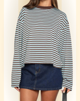 Zavira | Gestreept oversized sweatshirt met lange mouwen