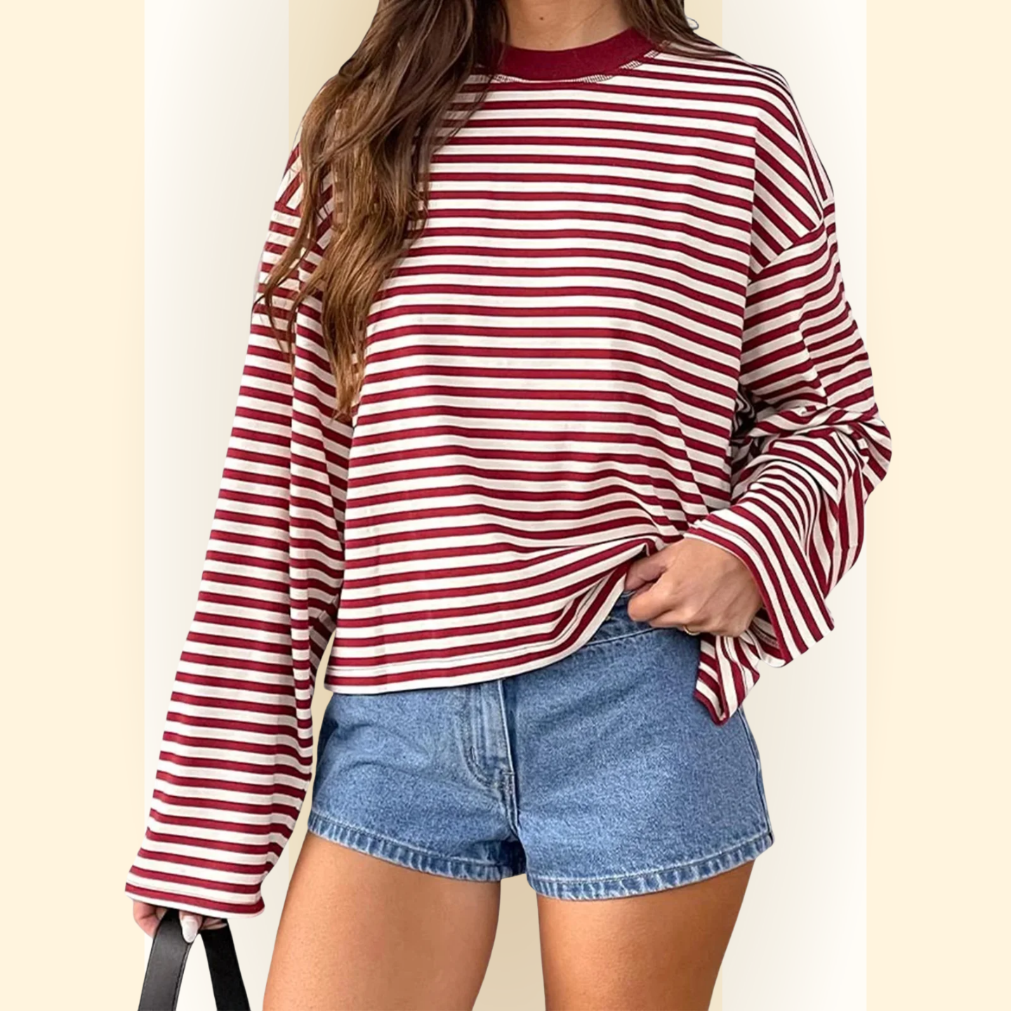 Zavira | Gestreept oversized sweatshirt met lange mouwen