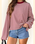 Zavira | Gestreept oversized sweatshirt met lange mouwen