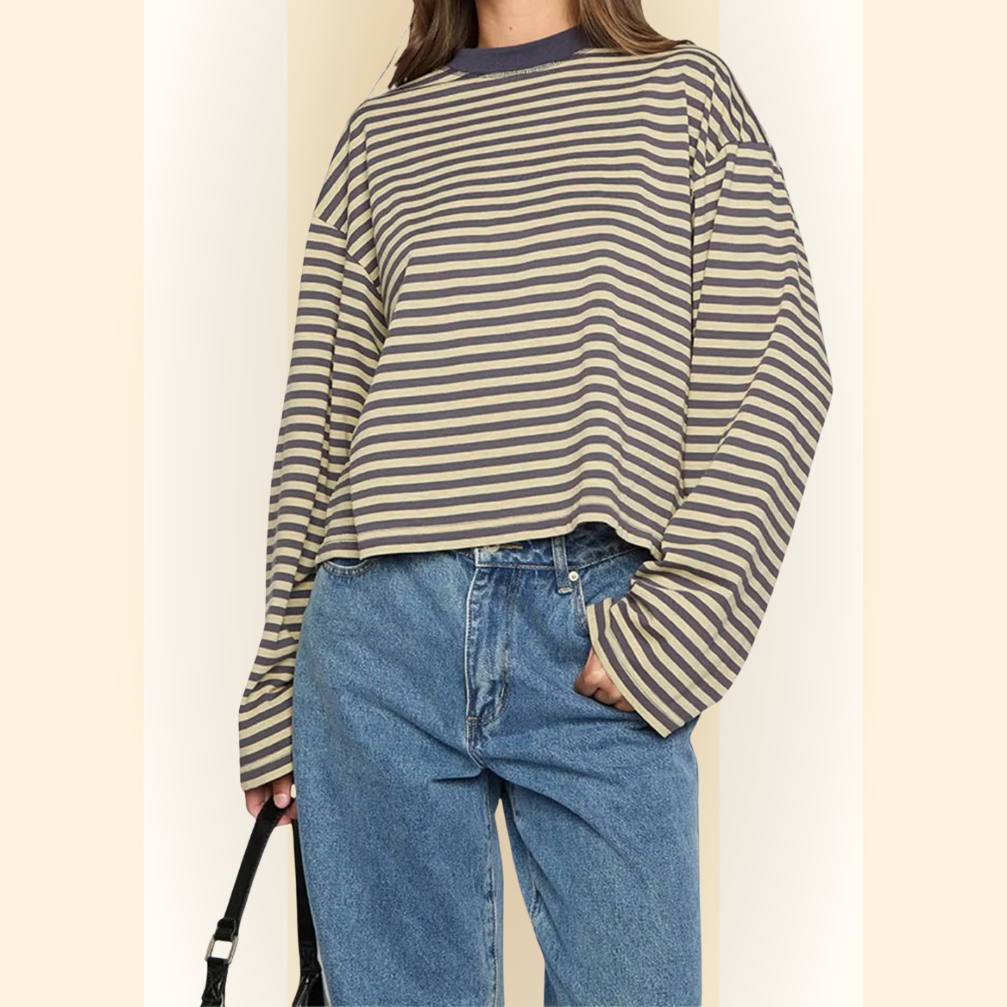 Zavira | Gestreept oversized sweatshirt met lange mouwen