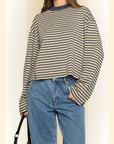 Zavira | Gestreept oversized sweatshirt met lange mouwen