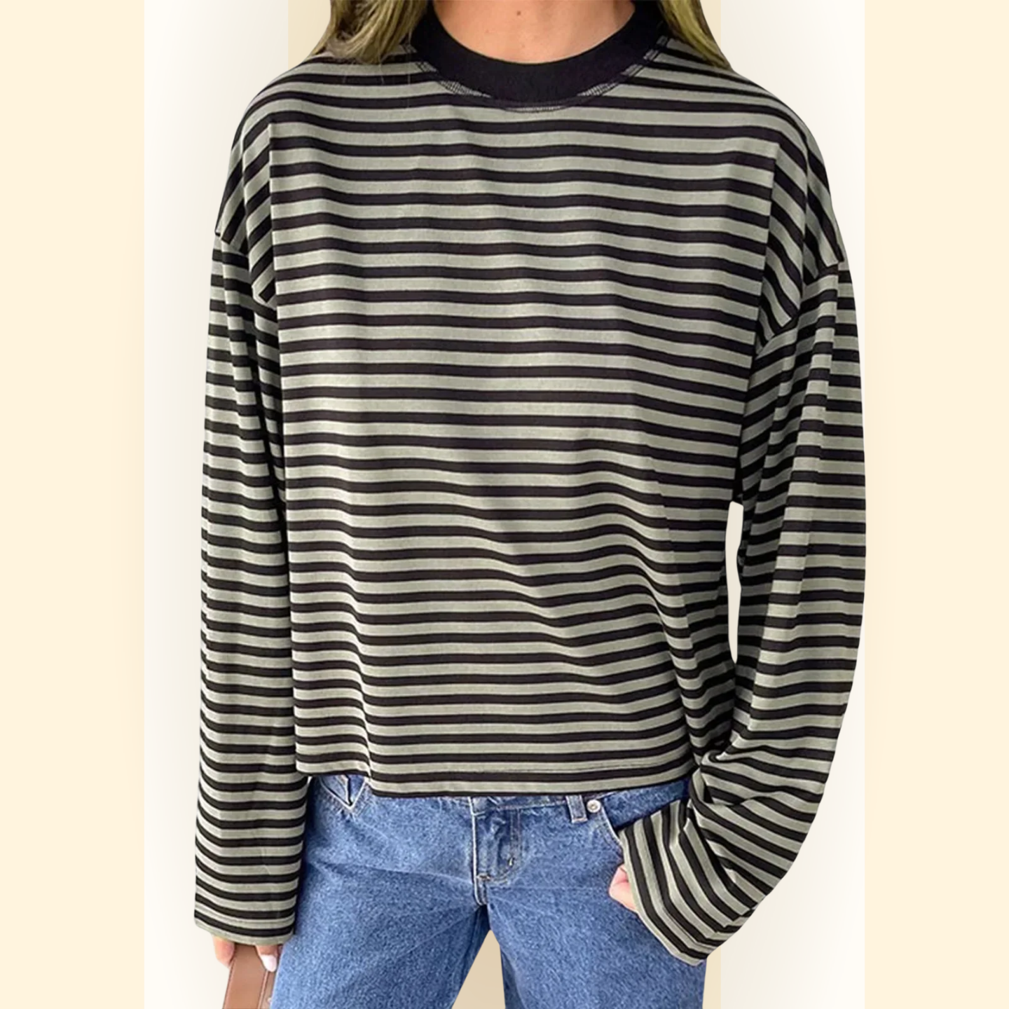 Zavira | Gestreept oversized sweatshirt met lange mouwen