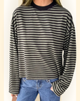 Zavira | Gestreept oversized sweatshirt met lange mouwen