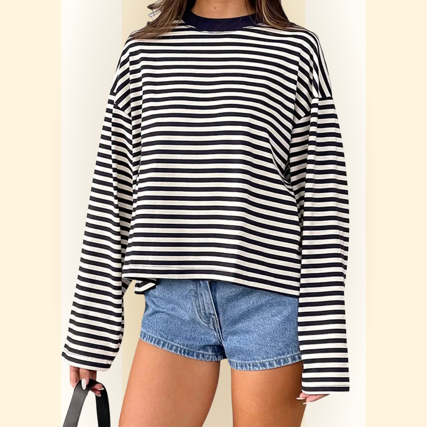 Zavira | Gestreept oversized sweatshirt met lange mouwen