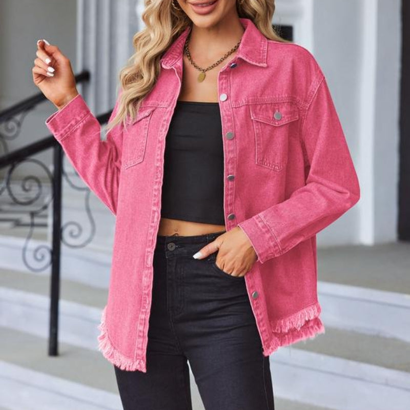 Zafelle | Casual denimjas met robuuste details en fijne pasvorm