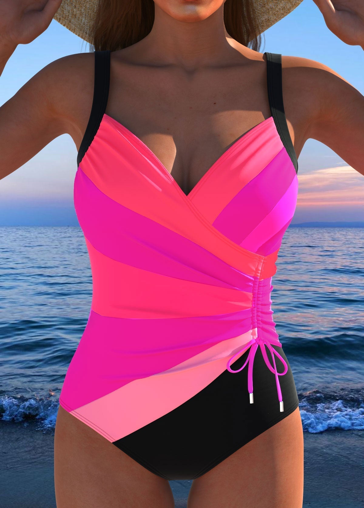 Clarissa | Luxe Surplice Badpak met Kleurrijke Print