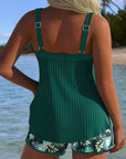 Lana - Gestreepte tankini met strandshort in twee delen